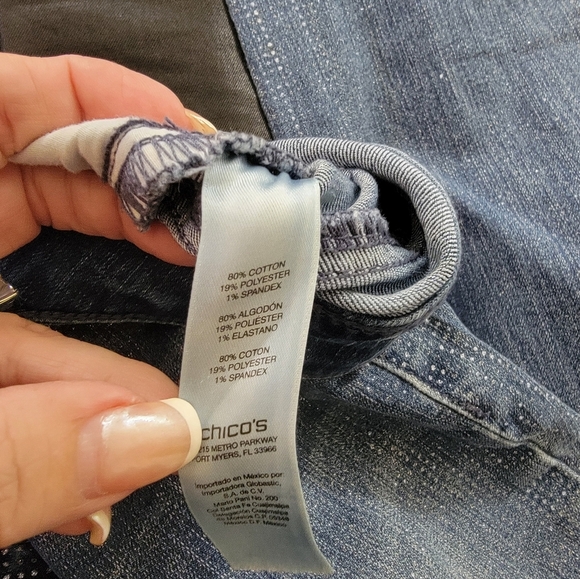 Chico's Platinum Shimmer Jeans - Picture 6 of 8